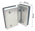 Edelstahl-Scharnier f�r Glasbefestigung, beidseitig ca. 55x90 mm